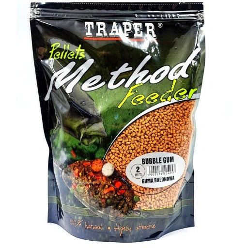 Traper Method Feeder Pellets 2mm 500g Bubble Gum