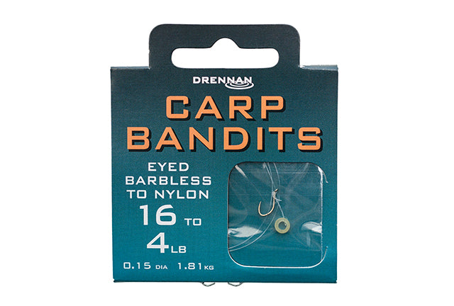 Drennan Carp Bandits Hooks to Nylon Barbless